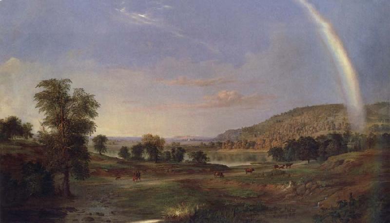 Robert S.Duncanson Landscape with Rainbow Sweden oil painting art